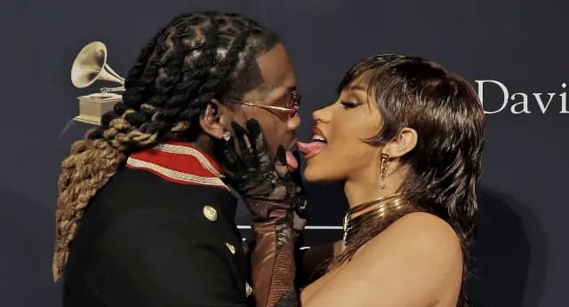 Cardi B & Offset Make Out In Steamy Display During Pre-Grammys Gala Red Carpet [Video]