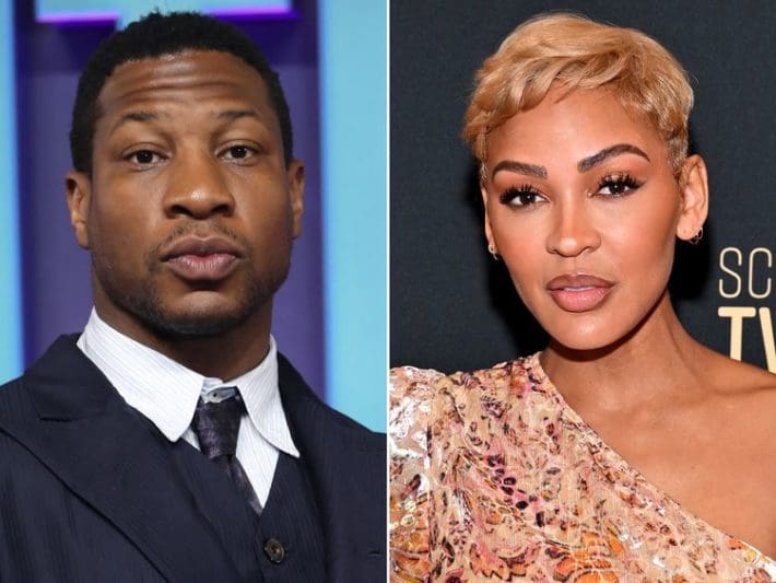 Jonathan Majors Holds Hands with Meagan Good as He Arrives in Court for ...