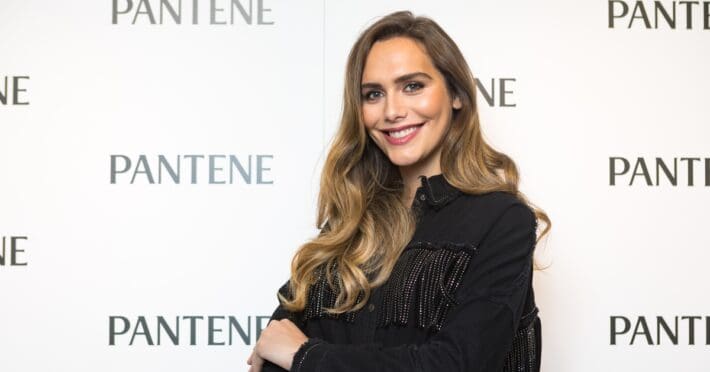 Angela Ponce attends the 'Pantene' photocall to celebrate the diversity of beauty with the campaign 'Hair has no gender' 