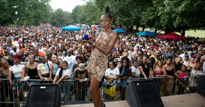 Angelica Ross is honored at the 8th Pure Heat Community Festival at Piedmont Park 