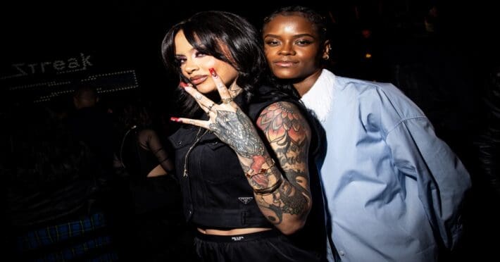 Kehlani and Letitia Wright at The Double Club Los Angeles, Presented by Prada Mode held at Luna Luna on March 8, 2024