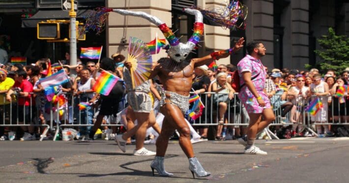 People celebrating an Annual Pride Festival