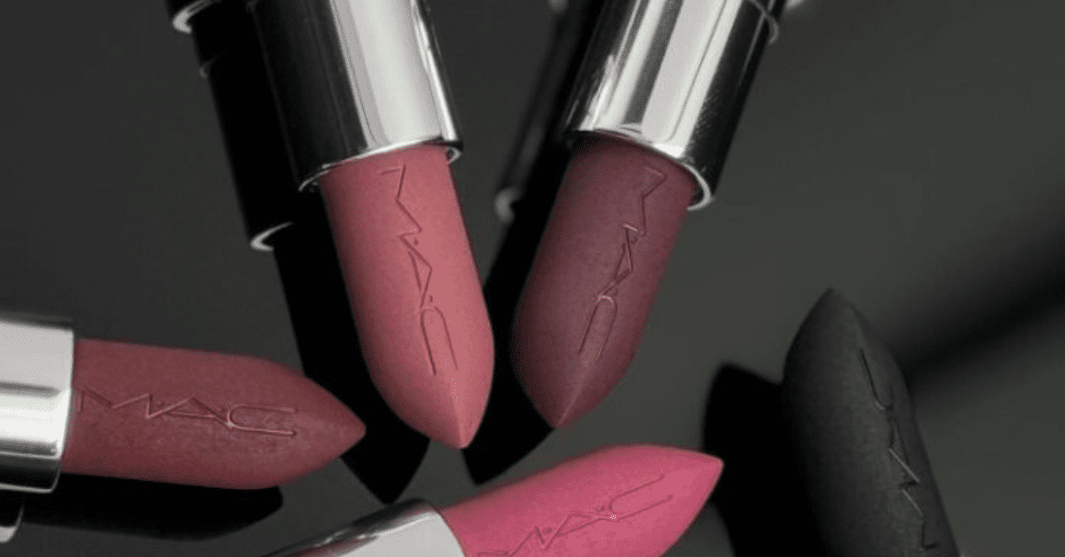 Darker toned lipstick shades on a black background