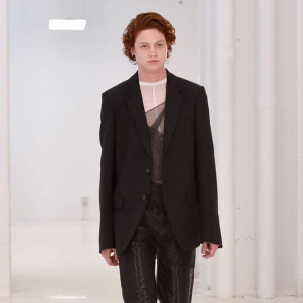 Nathan Westling walks the runway for Helmut Lang during New York Fashion Week