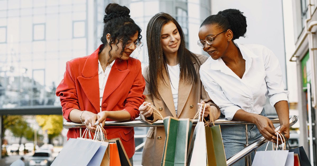 three friends shopping