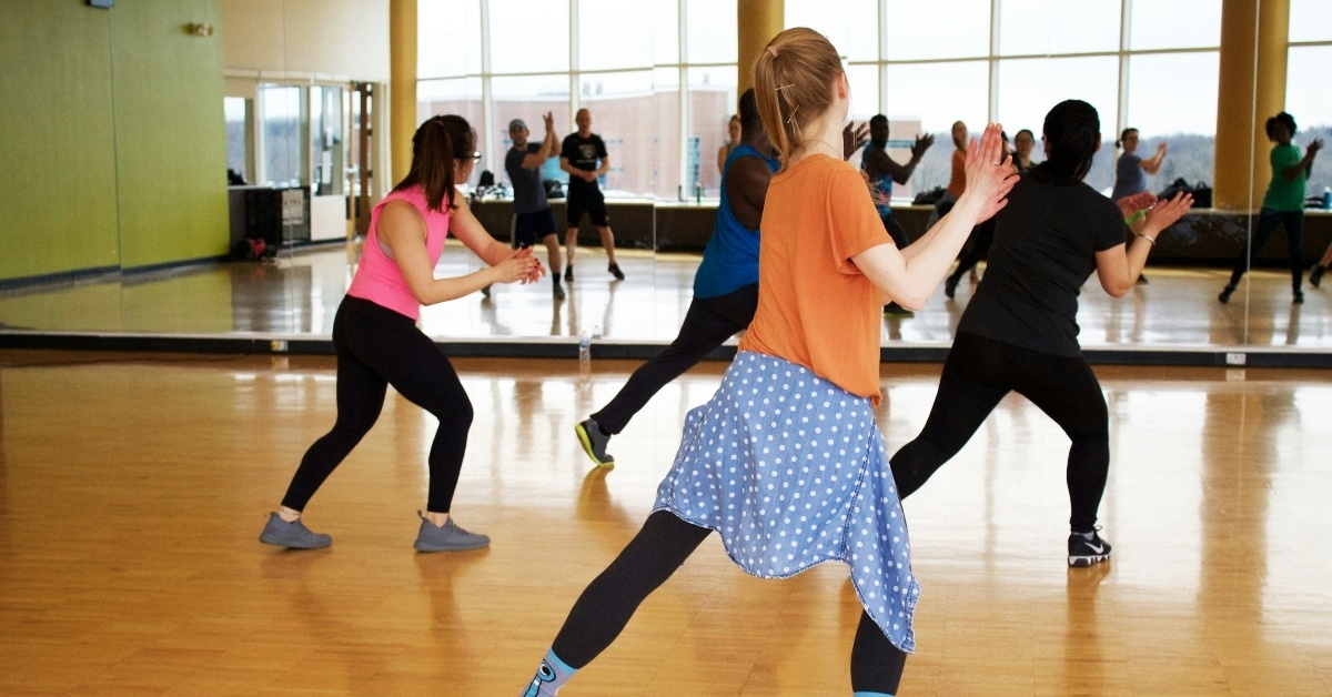 People taking a dance class